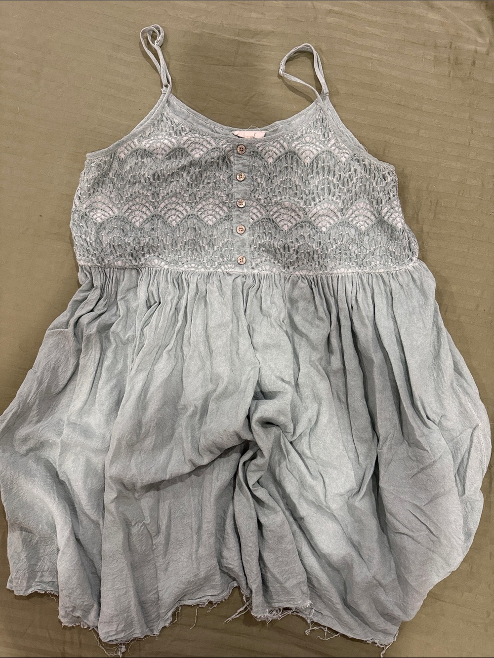 ODDY Light Blue Lace-Top Mini Dress